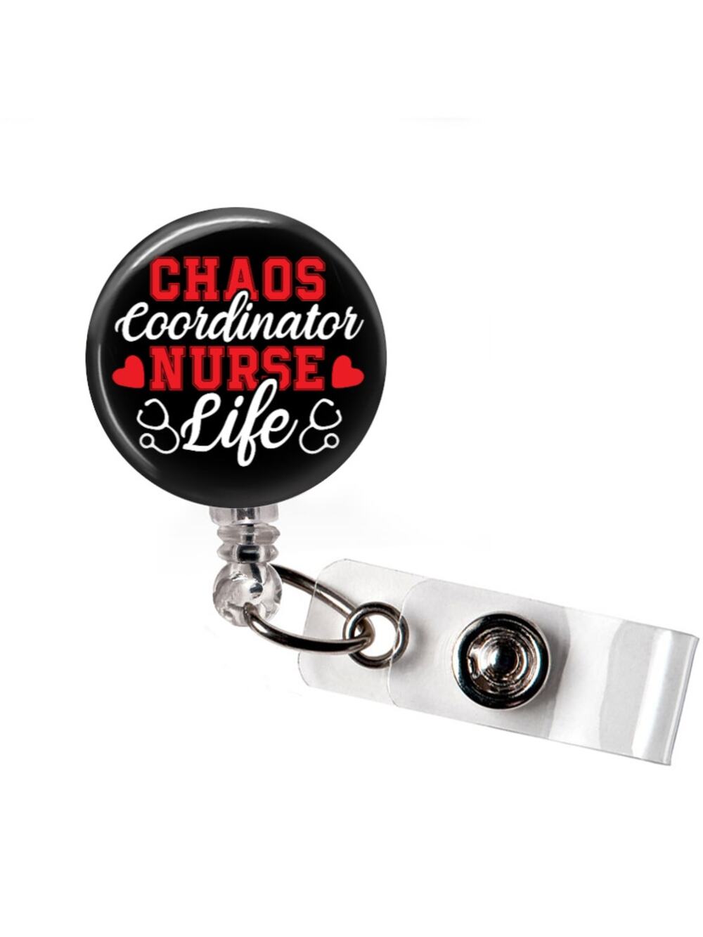 Chaos Coordinator Nurse Life Badge Reel Nurse Gift Retractable ID Holder
